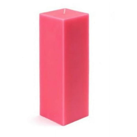 Zest Candle CPZ-156-12 3 x 9 in. Hot Pink Square Pillar Candle -12pcs-Case - Bulk