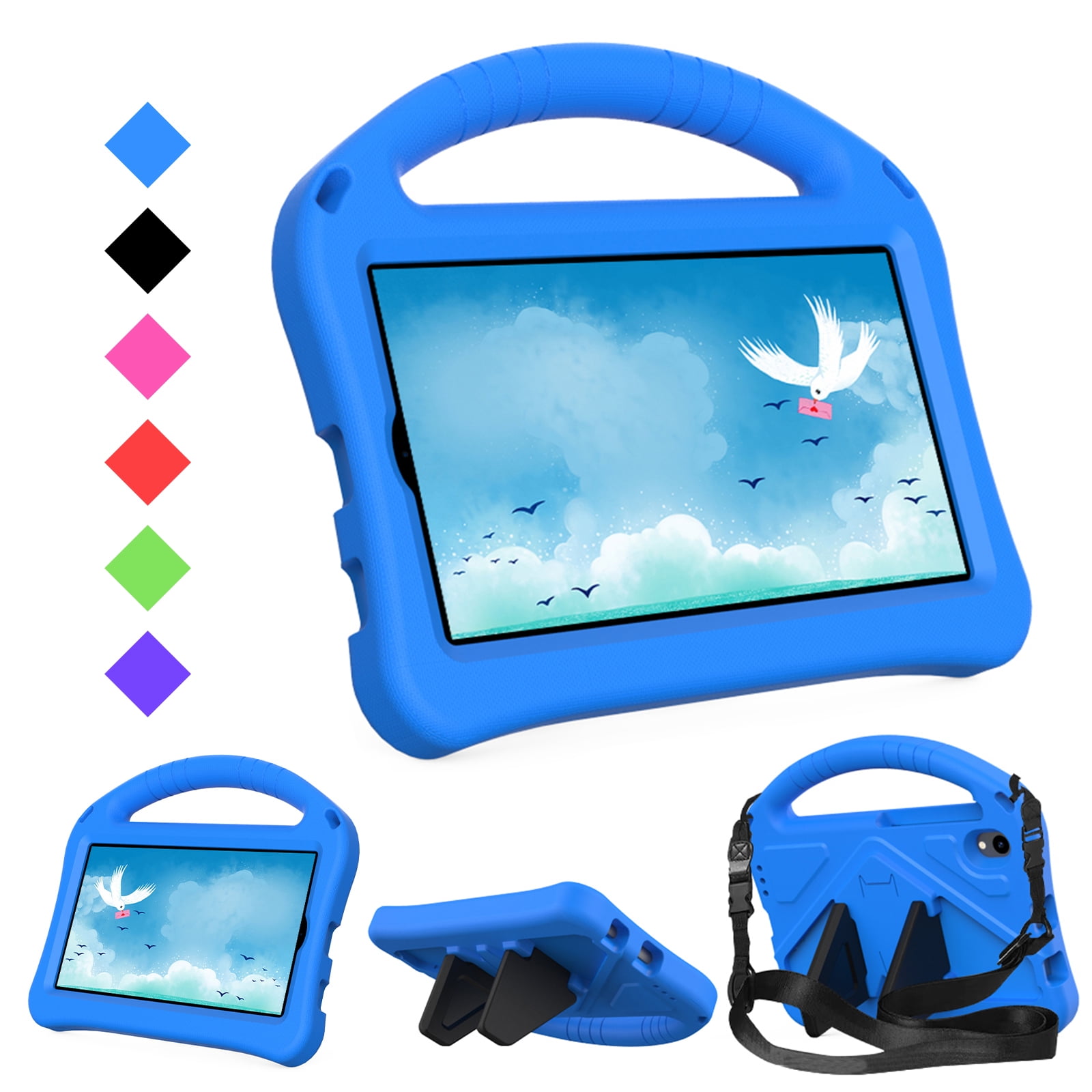 Mynvo Case for Walmart Onn 11 Inch Core 2026 Tablet Case for Kids, with Shoulder Strap Silicone Shockproof Handle Stand Protective Case for Onn 11", Blue