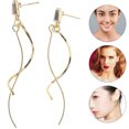 thumbnail image 1 of UPOUART 1Par Aretes Dorados Torcidos De Línea Larga Para Mujer Elegantes Y De Único, 1 of 8