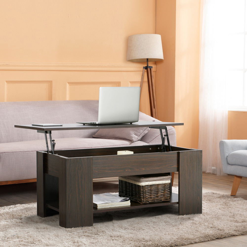 Yaheetech Lift up Top Coffee Table with Under Storage Shelf Modern ...