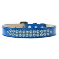 thumbnail image 1 of Two Row Ab Crystal Size 14 Blue Ice Cream Dog Collar, 1 of 1