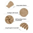 thumbnail image 5 of TIYOMI Plus Size Women's Knitted Khaki Cardigan Sweaters 2X Lantern Sleeve Warm Cardigan With Pocket Oversized Open Front Sweaters Loose Fit Fall Winter Cardigan 2XL 18W 20W, 5 of 7