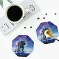 thumbnail image 5 of Bingfone Vintage Astronauts Start Running Leather Drinks Coasters With Set Of 6,Suitable For Home Kitchen,Coffee Cup Coasters Home Gift, 5 of 9