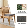 thumbnail image 2 of French Country Dining Chairs Set of 6, Grey Kitchen & Dining Room Chairs Set of 6, Rattan Dining Chairs, Cane Low Back, Wood Legs, Sillas De Comedor (Rattan, Gray, 6Pcs), 2 of 11