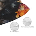 thumbnail image 3 of Zufioo Colorful Floral Black Dog Print Double-Sided Throw Pillow Cover, Pillow Protector Home Decor - With Hidden Zipper, Suitable for Bedroom, Living Room, Car Interior-16"x24", 3 of 6