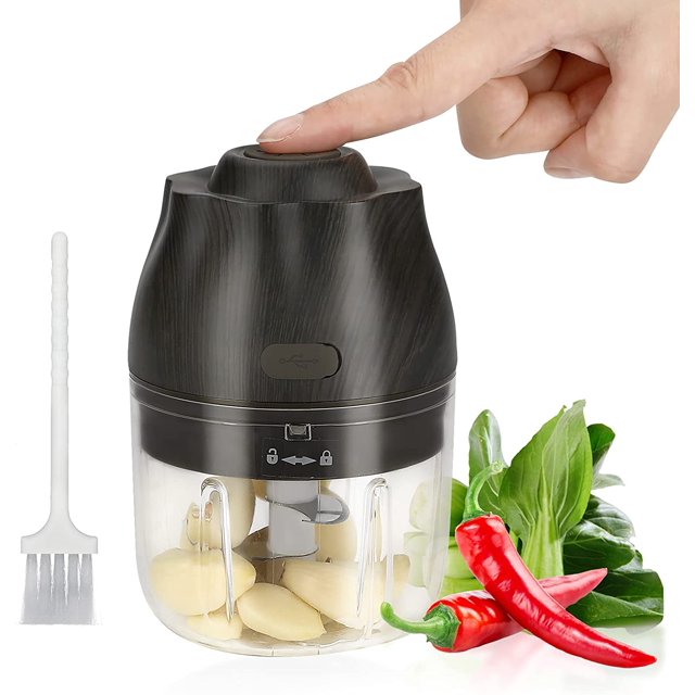 Mini Electric Chopper Upkey Small Chopper Portable Blender Home Small Garlic Blender Mini Baby Blender Portable Vegetable Blender Garlic Press Choppers for Fruit Baby Food, USB Rechargeable 250ml