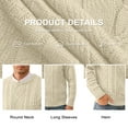 thumbnail image 6 of QDG Men's Cable Knit Pullover Sweater Casual Crewneck Long Sleeve Knitted Sweater, 6 of 8