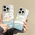 thumbnail image 2 of Cute Cartoon Animal Surf Rabbit Bunny Dolphin Fish Shell Iridescent Marbling Phone Case Compatible with iPhone Case (Dolphin,iPhone 12 Pro Max), 2 of 7