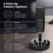 Turnstile Audio Platform Series TAP600 Multi-Pattern USB Microphone, PC, Mac, 4 Polar Patterns, Built-In Meters, Gain Control, Zero Latency, Gaming, Streaming, Podcasts, Twitch, YouTube,