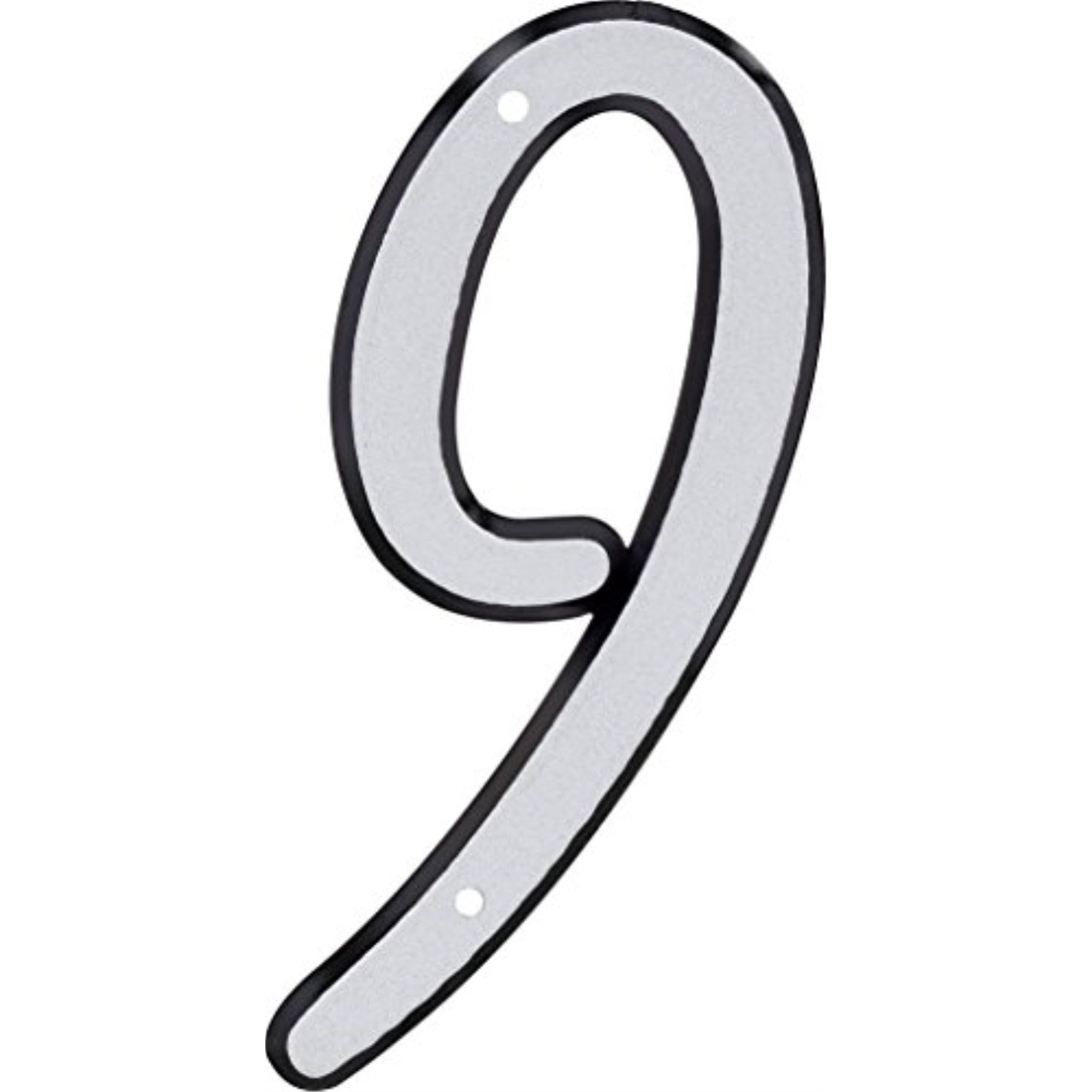 HIllman 841614 4-Inch Nail-On Reflective Plastic House Number 9
