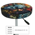 Butterfly Flower Skull A Round Bar Stool Seat Covers, Elastic Round
