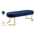 thumbnail image 3 of Meridian Furniture Lemar Contemporary Velvet Bench in Navy, 3 of 4