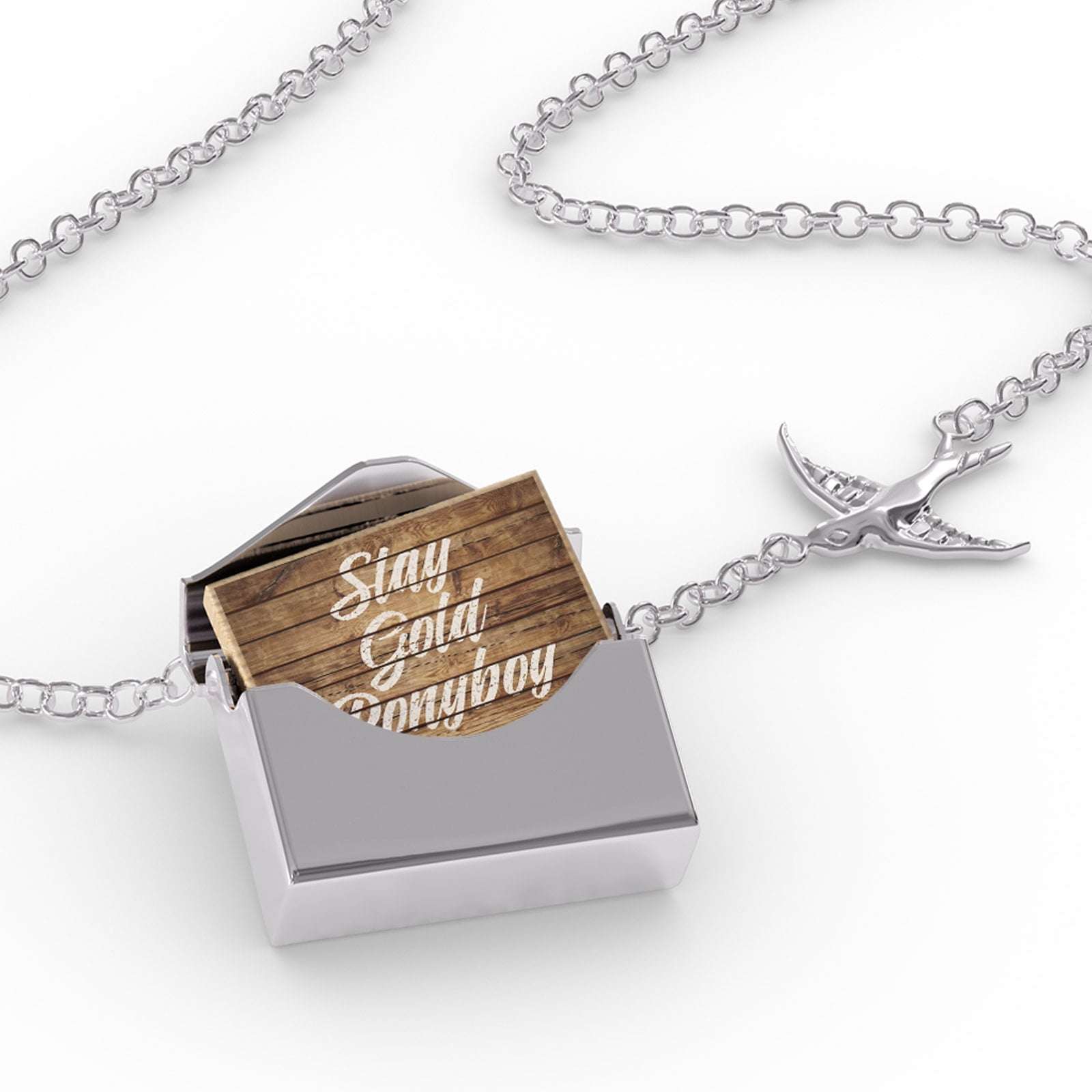 Locket Necklace Painted Wood Stay Gold Ponyboy in a silver Envelope  Neonblond - Walmart.com