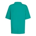thumbnail image 4 of Women's Casual Short Sleeve Polo Shirt Soft Cotton Blend, Classic Fit, Button-Down Collar, Pink, 4 of 4