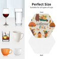 thumbnail image 6 of Honeii Autumn In The Forest print Leather Coaster Set of 4, ideal for safeguarding your furniture from drinks spills and effortless cleanup-Hexagon, 6 of 6