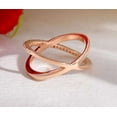 thumbnail image 3 of vylahjewellery Criss Cross Valentine's Special Ring 1 Ct Moissanite Diamond ring Stunning 14K Rose Gold Ring, 3 of 7