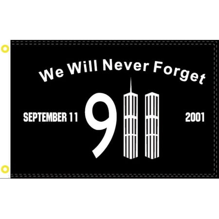911 We Will Never Forget September 11 2001 Memorial USA 3X5 Flag Rough Tex® 100D