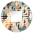 thumbnail image 2 of Designart "Natural Green and Beige Tones Mosaic" Geometric Maze Round Wall Mirror - Oval Printed Decorative Mirror - Multiple Color Options, 2 of 5