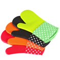 thumbnail image 3 of 2 piezas de guantes de silicona, guantes cortos de silicona de tela floral, guantes de silicona, guantes de panal, guantes de semisilicona (rojo), 3 of 5