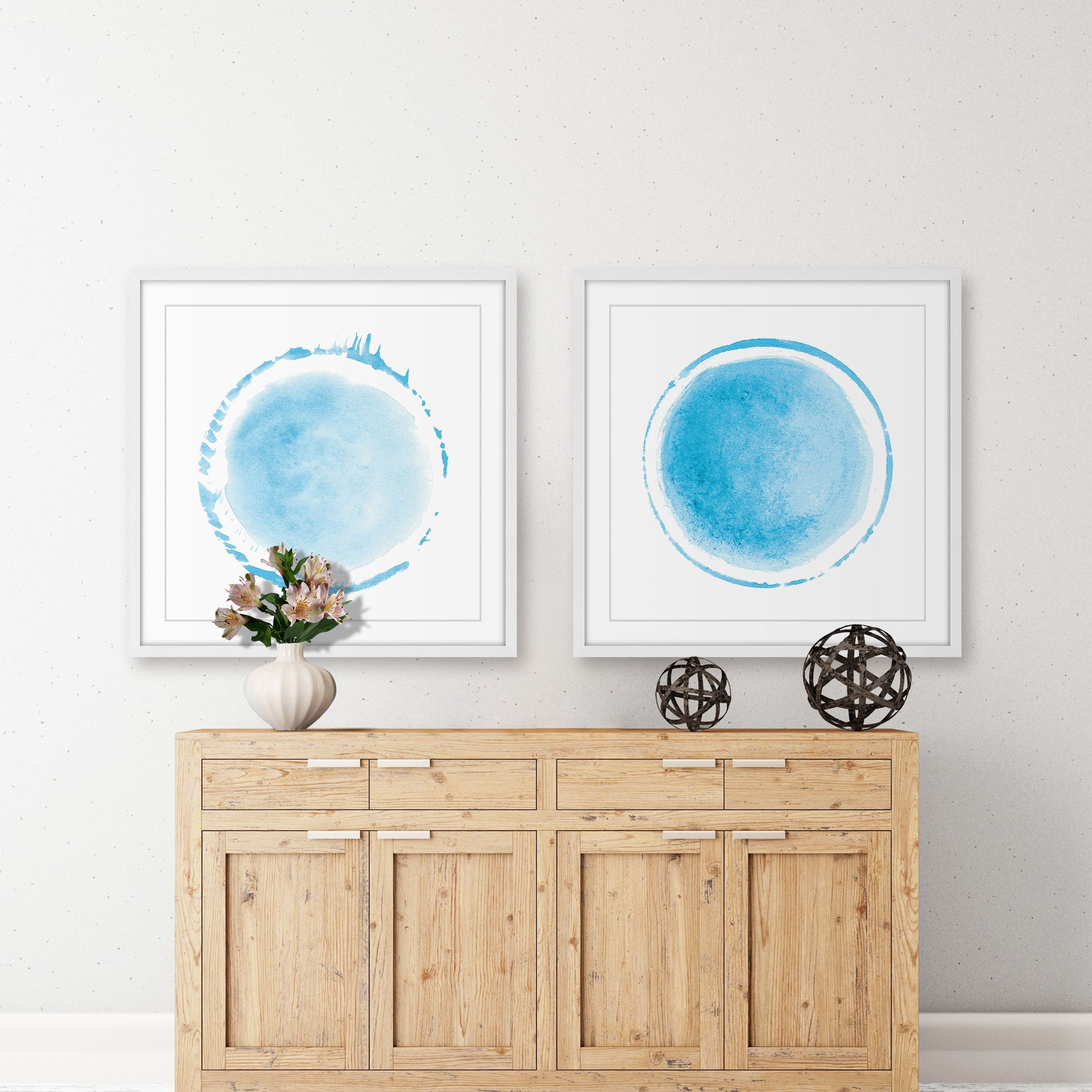 Light Blue Coronas Diptych, Art Prints