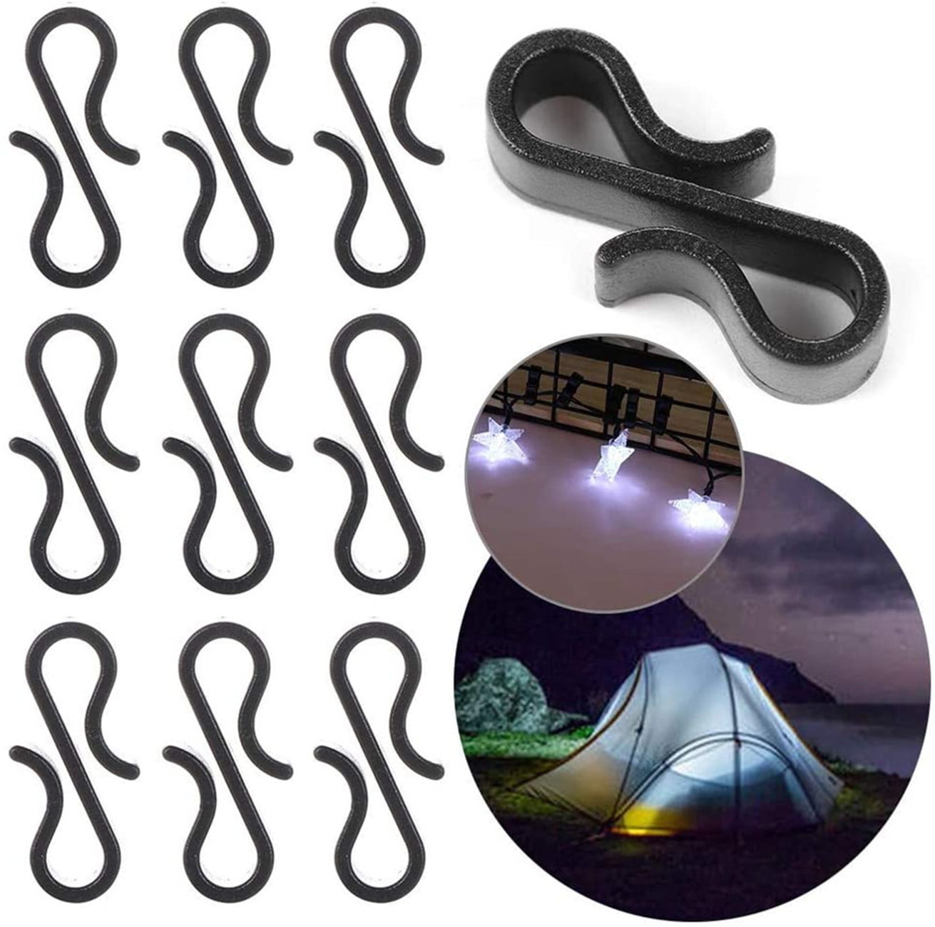 Outdoor Gutter Hooks Clips Christmas Icicle Fairy Lights LED Tile Roof Clear