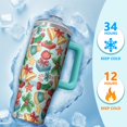 thumbnail image 4 of 30oz Xmas Tumbler with Lid and Straw, Stainless Steel Cup with Handle Snowflakes Travel Coffee Mug, Holiday Gifts for Women Men, 4 of 5