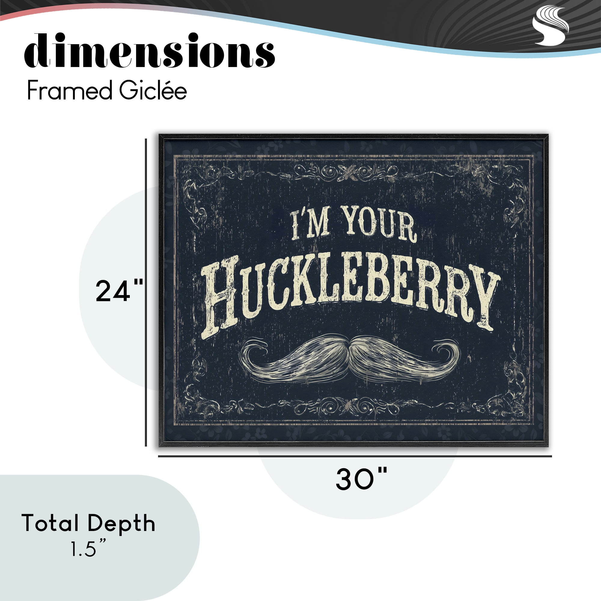 Stupell Industries I'm Your Huckleberry Black Framed Giclee Art, design by Arlington Prints