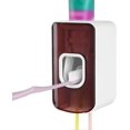 thumbnail image 1 of Wall Mounted 2-Slot Toothbrush Holder and Toothpaste Dispenser, 2-in-1 Shower Toothbrush and Toothpaste Storage Box (Red), 1 of 4