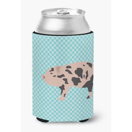 

Mini Miniature Pig Blue Check Can or Bottle Hugger
