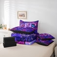 thumbnail image 6 of meiyoeat Girls Personalized Initial 7 Pieces Full Size Bedding Sets,3D Cartoon Flower Butterfly Full Size Bed in a Bag For Girl,Black Reversible, 6 of 7
