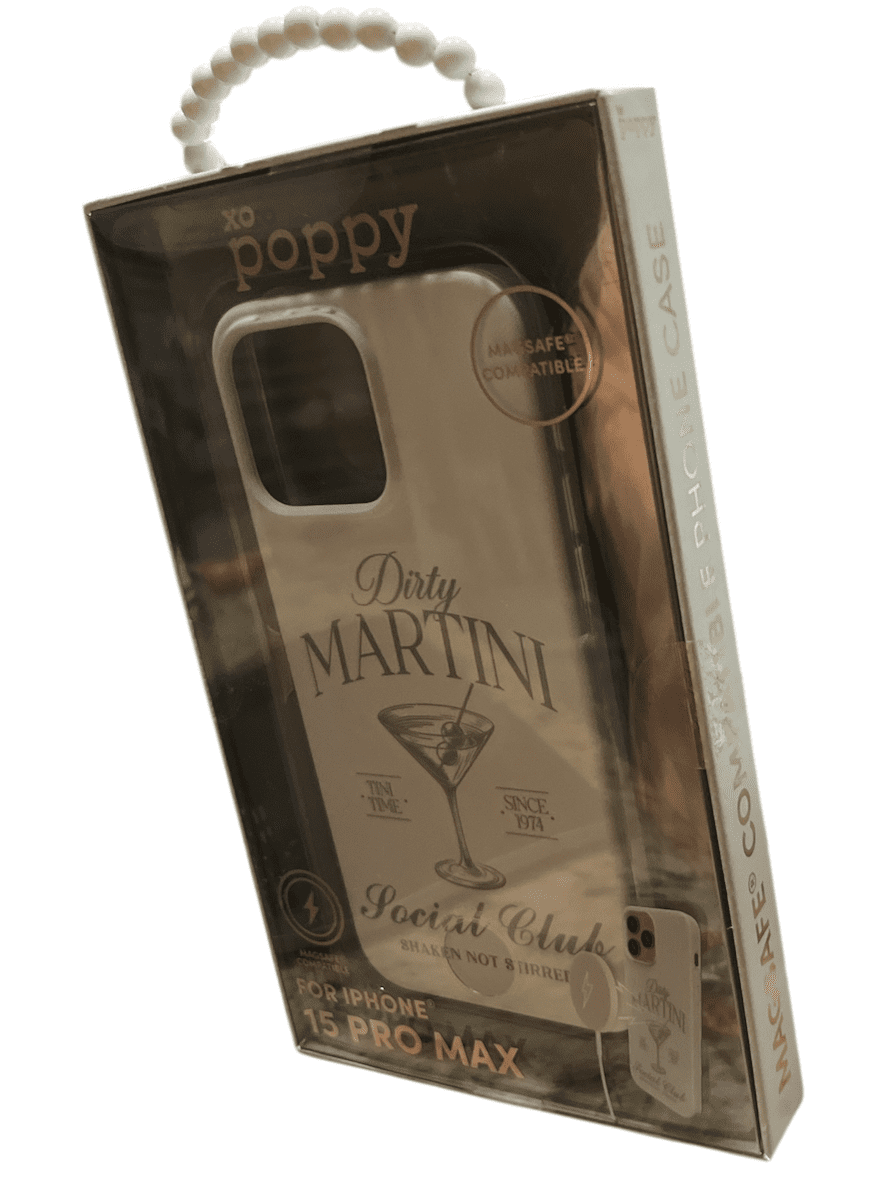 xo poppy phone case for iphone 15 Pro Max, Dirty Martini, magsafe