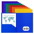 thumbnail image 1 of ViVin Plastic Folders with Pockets 60PCS, File Folders School Supplies, Assorted Colors, 1 of 3