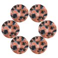 thumbnail image 2 of 15.4" Round Placemat Set of 6 Polyester Fabric Place Mats Non-Slip Dining Kitchen Table Mats for Kitchen Party Decor Coral and Black Tie-dye Pattern, 2 of 5