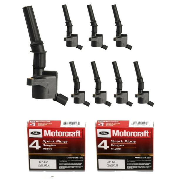 Set of 8 Ignition Coil and Motorcraft Spark Plug Compatible with 2000