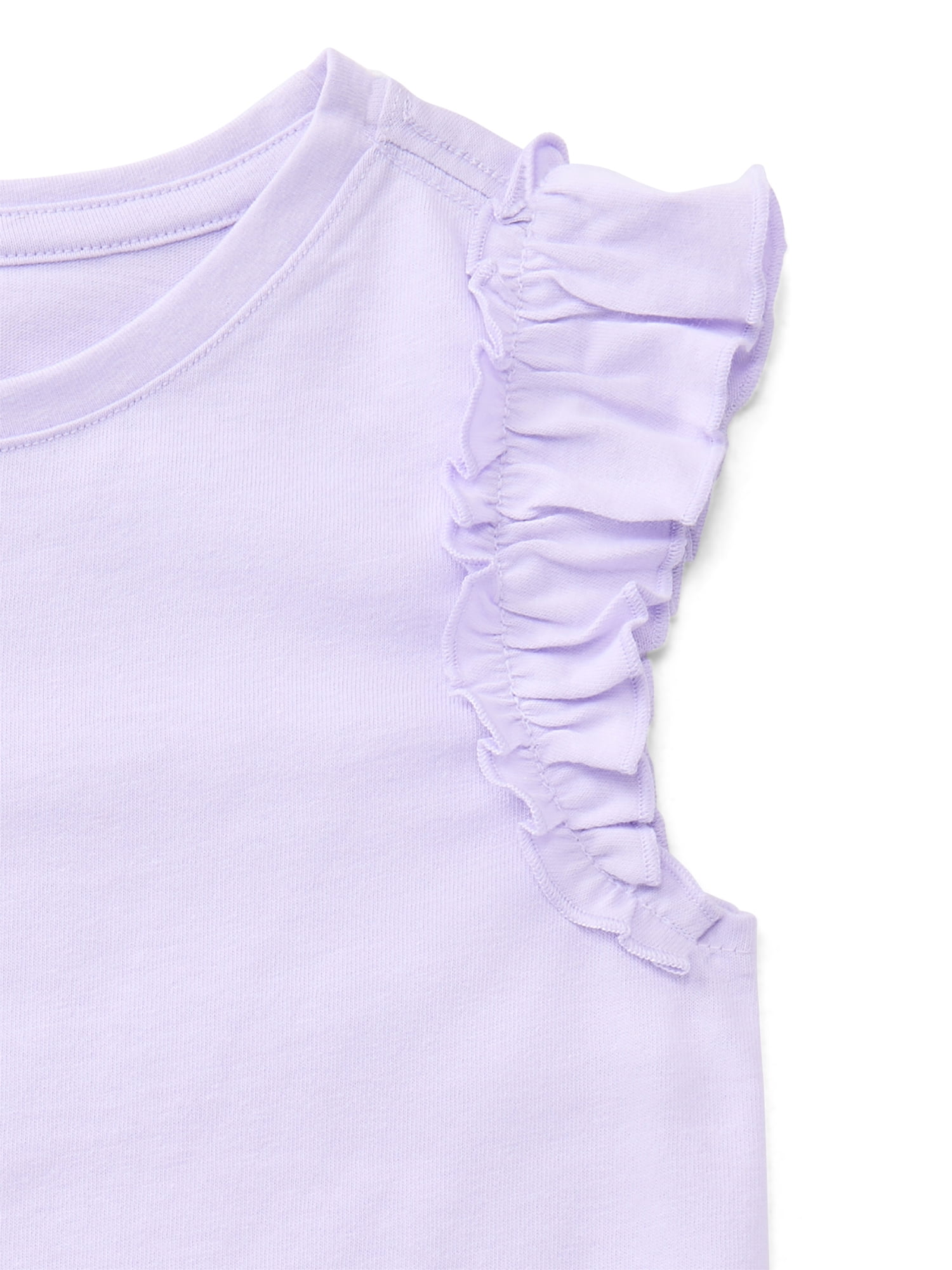 Wonder Nation Toddler Girls Tee with Flutter Sleeves, Sizes 18M-5T