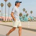 thumbnail image 5 of Dalix Ghost Beach Short Embroidered Casual Pocket Mesh Drawcord Waist Mens in Yellow XL X-Large, 5 of 5