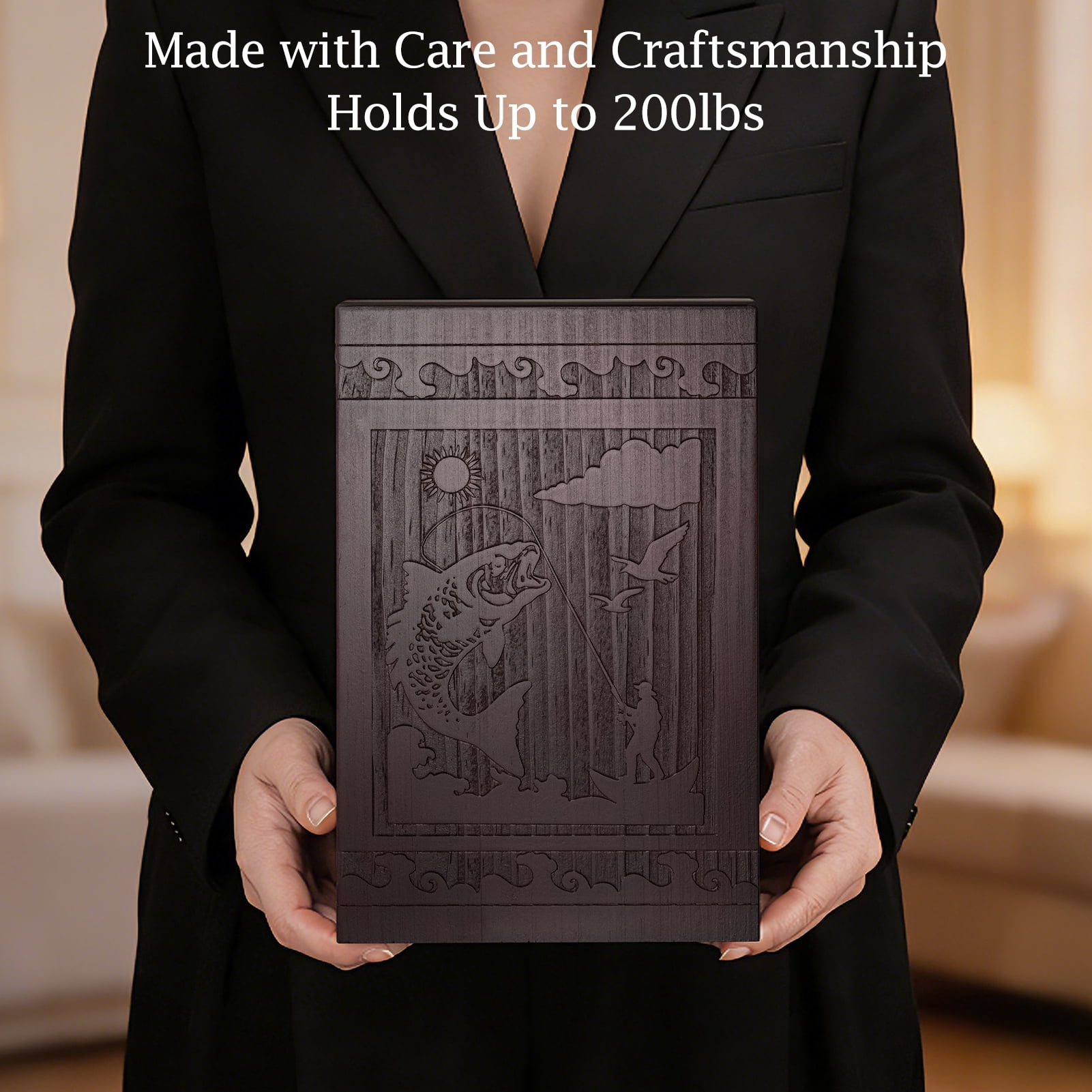 XIUDA Cremation Urns for Human Ashes Adult Male Female, Wooden Tree of Life Medium Keepsake Urns for Ashes, Burial Funeral Memorial Decorative Urns for Men Women Pets Dog Urn- Up to 200 lbs