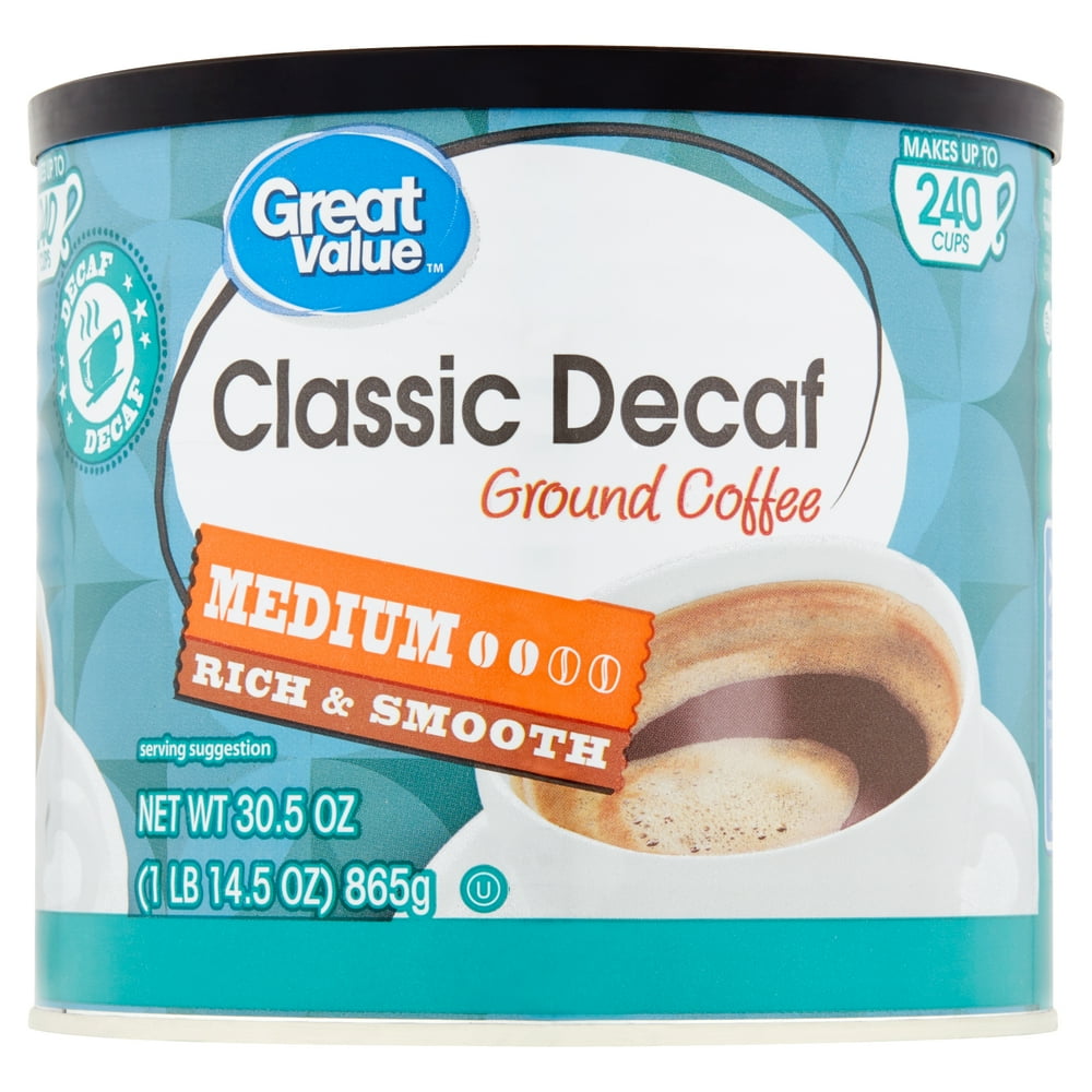 Great Value Classic Decaf Medium Ground Coffee, 30.5 oz