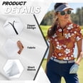 thumbnail image 5 of Garronmavis Zip Golf Shirt Women Size XS Short Sleeve Tennis Shirts Collar Athletic Shirts Workout Tops Womens Tropical Golf Shirt, Tropical Floral, 5 of 7