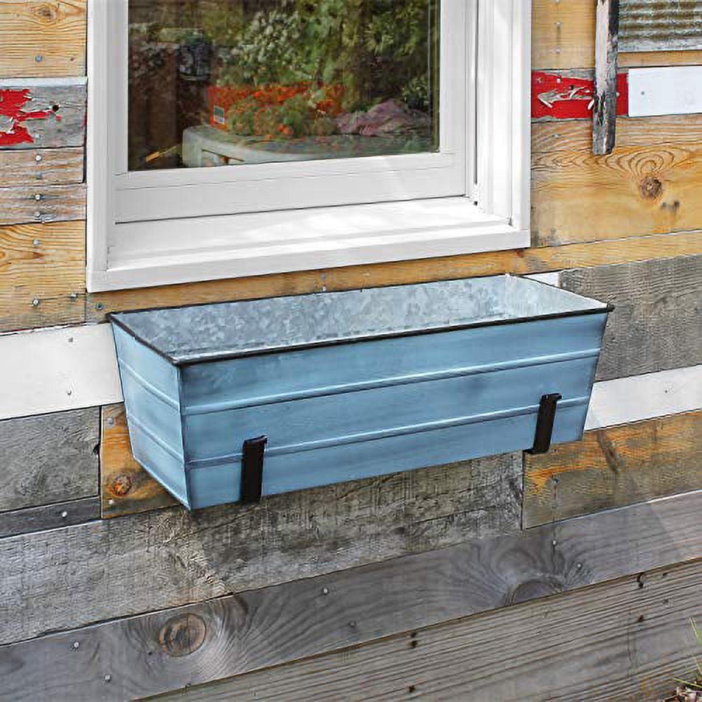 Achla C-20NB-WM Flower Box with Wall Brackets, Blue - Medium