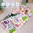 thumbnail image 4 of Personalized Toddler Nap Mat for Daycare Cot Bedding - Baby Girls Kids Dinosaur Nap Mats with Pillow Blanket Preschool Kindergarten Children Sleeping Bag with Custom Name Easy Carry Blue Cars Pink, 4 of 9
