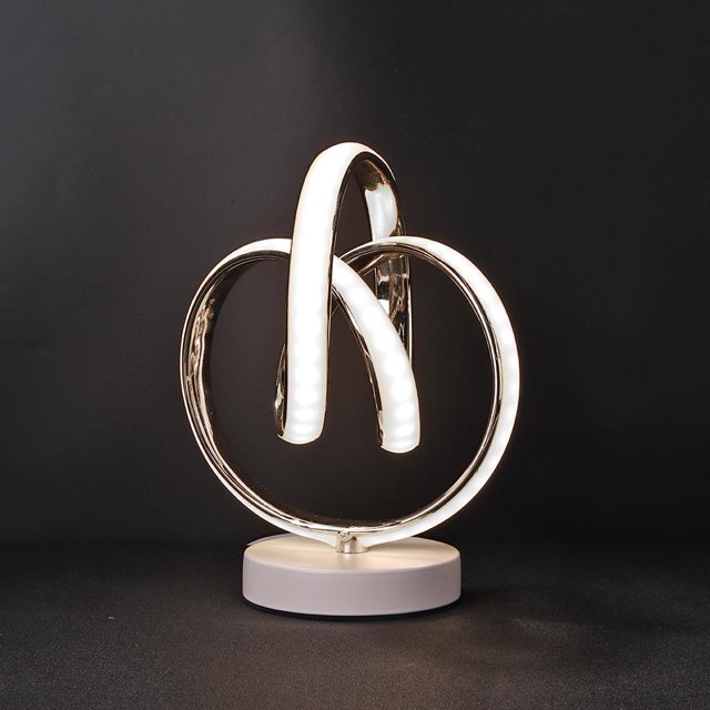 Lámpara Luz de mesa LED en espiral moderna Luz de decoración de mesita de noche de metal con adaptador de EE. UU. (A)