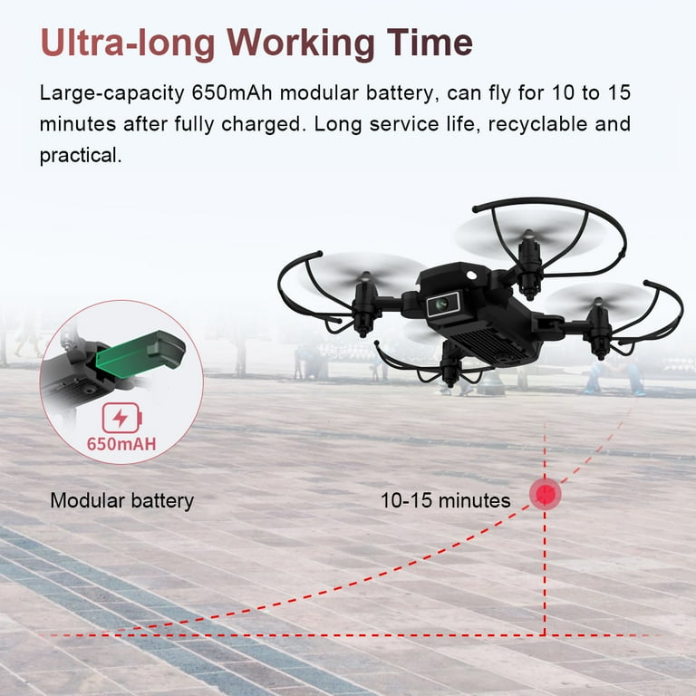 ALLCACA S66 Mini RC Drone for Kids Folding Quadcopter Remote Drone On Clearance with 4K Dual Cameras Neutral Tote Bag Paper Box Black