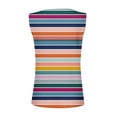 thumbnail image 5 of Lufly Tank Tops for Women Causal Button V-Neck Stripe Printing Blouse Sleeveless Elegant T-Shirt,Pink,M, 5 of 5