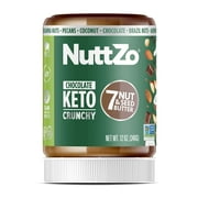 Keto Dark Chocolate Nut Butter by NuttZo | Crunchy Coconut + 7 Nuts & Seeds Blend, Keto-Friendly, Vegan, Kosher | 1g Sugar, 3g Fiber, 4g Net Carbs | 12oz Jar Pack of 6
