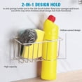 thumbnail image 6 of Adhesive Sponge Holder Brush Holder, Stainless Steel Kitchen Sink Caddy Organizer, Rustproof Waterproof Dishwashing Liquid Drainer Rack for Sponges, Scrubbers, Dish Brushes, No Drilling, 6 of 8