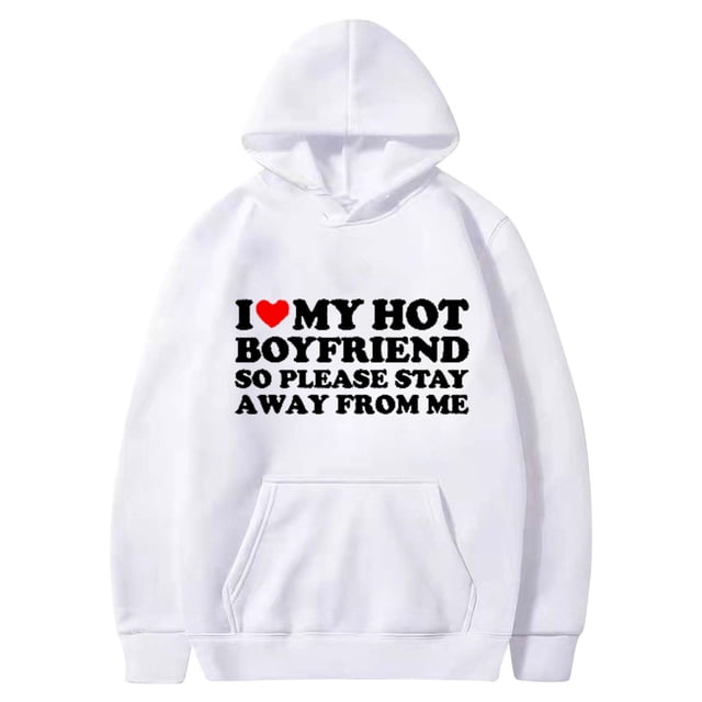DPTALR Valentine's Day Couple Print Hooded Fleece Pocket Sweater Coat