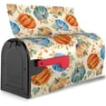 thumbnail image 4 of Thanksgiving Mailbox Cover Magnetic Autumn Pumpkins Maple Leaves Background Mailbox Wraps Post Box Cover Décor 21x18 in, 4 of 7