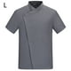 thumbnail image 2 of Uniforme de chef Delantal de cocina de manga corta de verano con bolsillos delanteros Trajes Carnicero Servidor Ropa Suministros para el hogar Absorbedores de humedad Gris L Advancent LF000327-09, 2 of 7