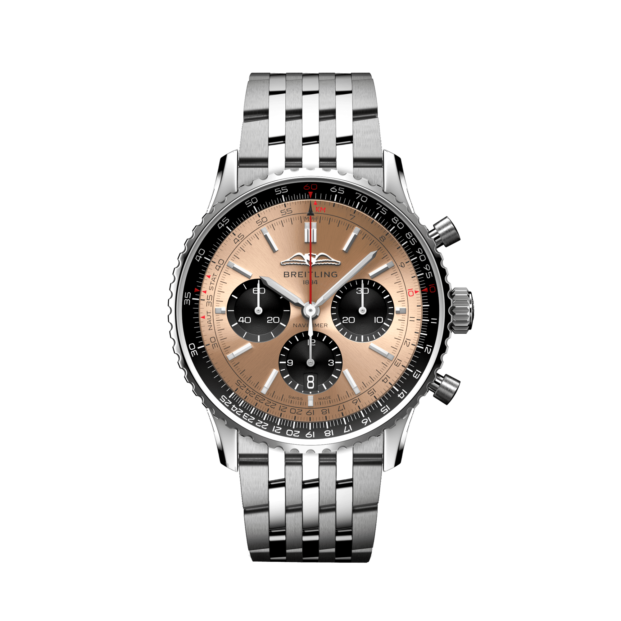 Breitling Navitimer B01 Chronograph 43 Copper Dial Steel Men's Watch AB0138241K1A1